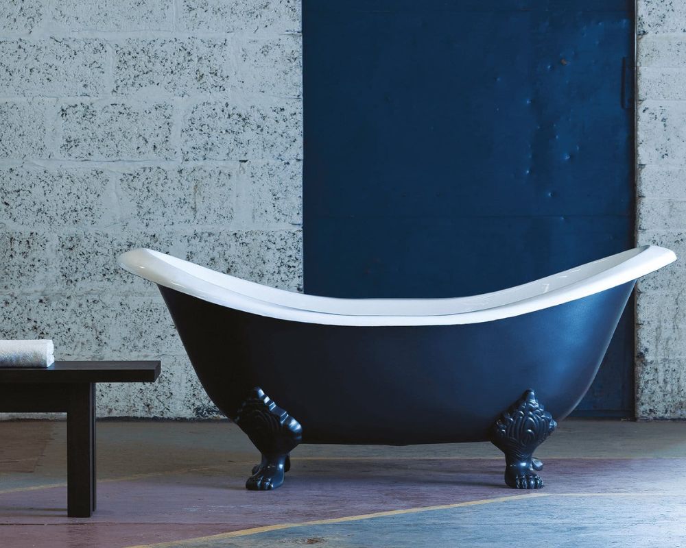 Arroll The Villandry Cast Iron Freestanding Roll Top Bath 1820mm in blue