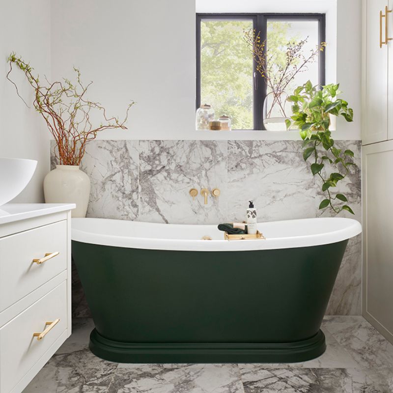 BC Designs Acrylic Boat Bath Painted 1580, 1700, 1800 in green