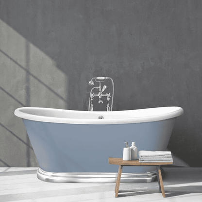 BC Designs Acrylic Boat Bath with Aluminium Plinth 1580, 1700, 1800