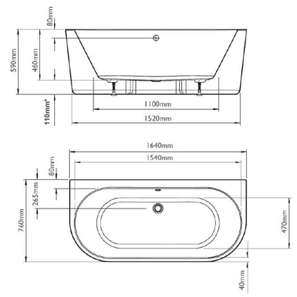 BC Designs Ancora Round Bath 1640 drawing 