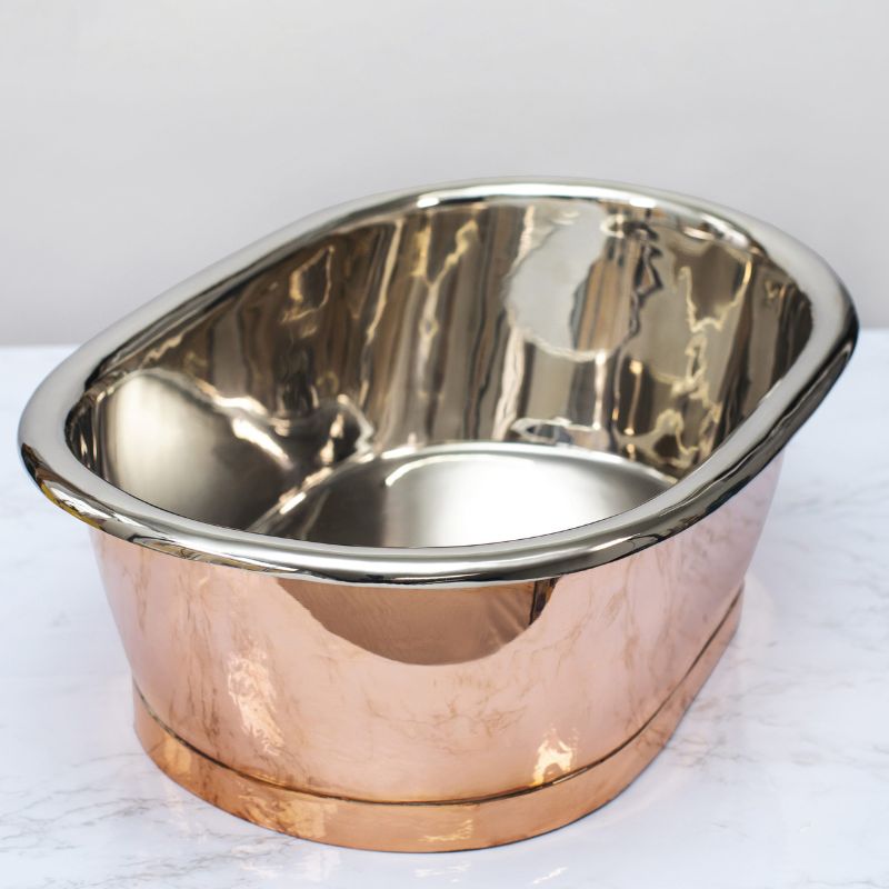 BC Designs Contemporary Countertop Copper Basin with nickel interior