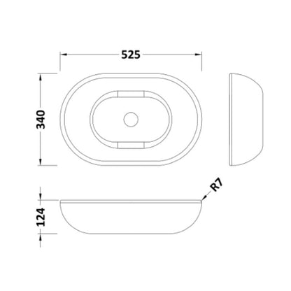 BC Designs Crea Basin technical drawing