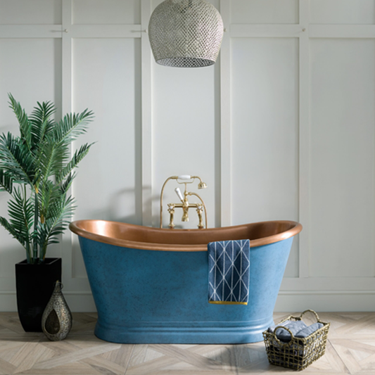 BC Designs Patinata Blue Copper Boat Bath 1500, 1700