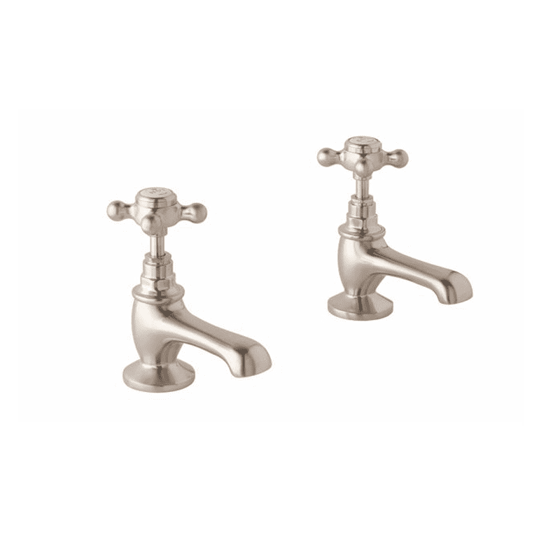 BC Designs Victrion Crosshead Basin Pillar Taps in nickel