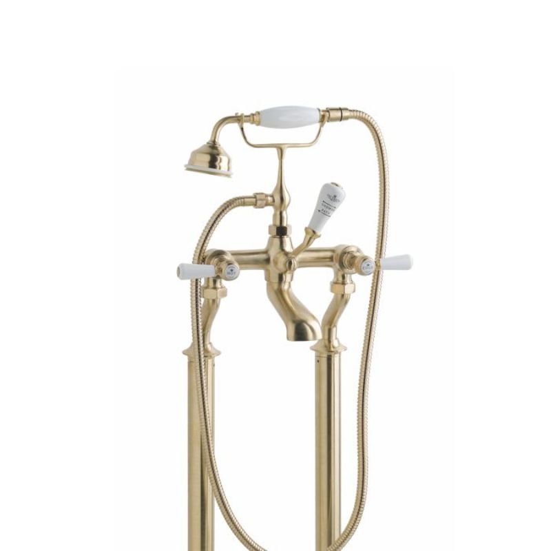 BC Designs Victrion Deck Mounted Lever Bath Shower Mixer in gold