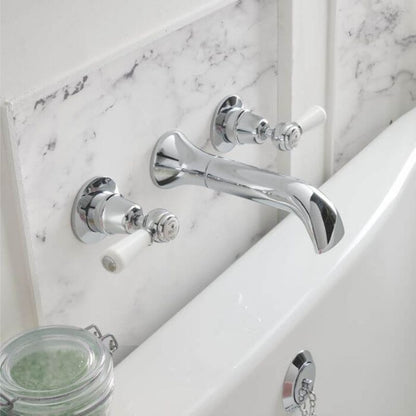 BC Designs Victrion Lever 3 Hole Wall Mounted Bath Filler