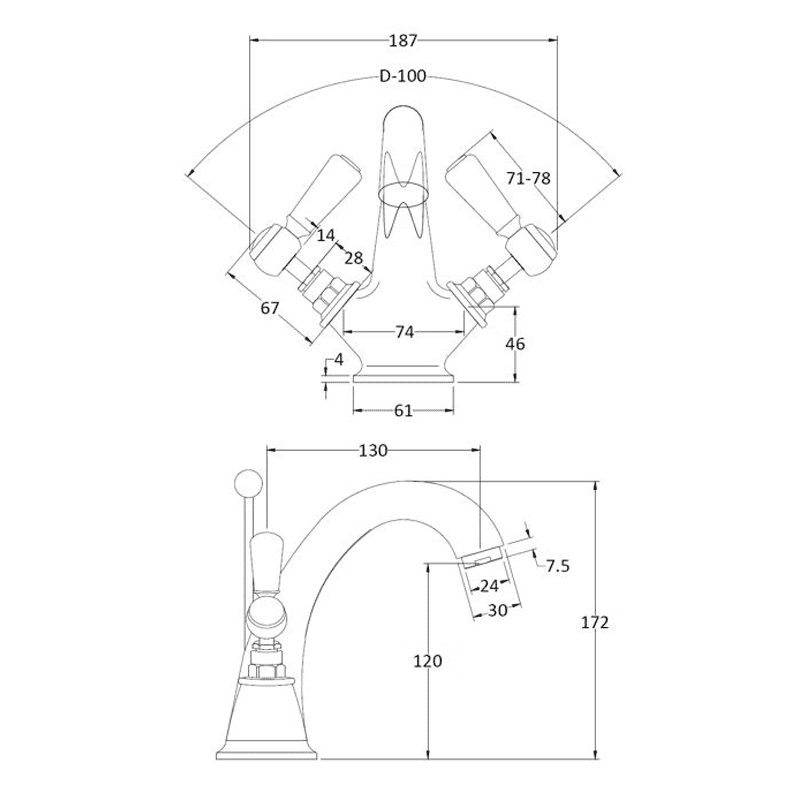 BC Designs Victrion Lever Mono Basin Mixer