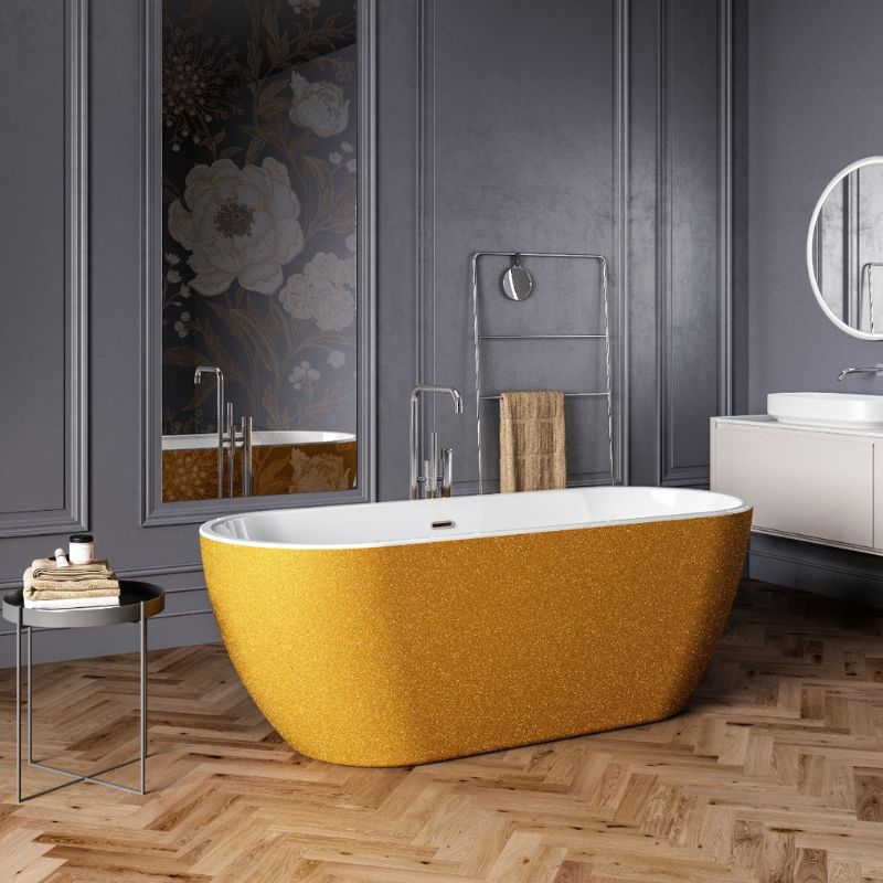 Charlotte Edwards Belgravia Freestanding Double Ended Bath Sparkling Gold