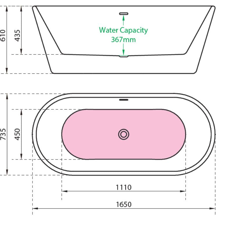 Charlotte Edwards Grosvenor Freestanding Double Ended Acrylic Bath Specifications