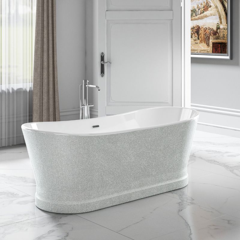 Charlotte Edwards JUPITER Freestanding Bath Acrylic Sparkling Silver Custom Painted 1700