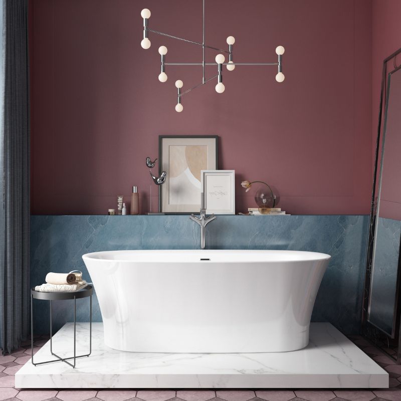 Charlotte Edwards LUNA Freestanding Bath Acrylic Gloss White Custom Colour 1700 - Bathroom Passion