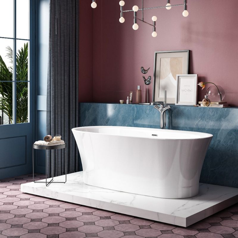 Charlotte Edwards LUNA Freestanding Bath Acrylic Gloss White Custom Colour 1700 - Bathroom Passion