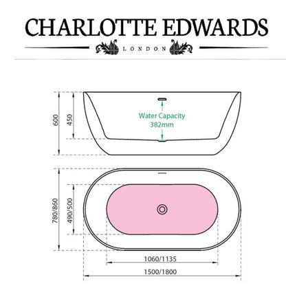 Charlotte Edwards Mayfair Freestanding Bath Acrylic Specifications 