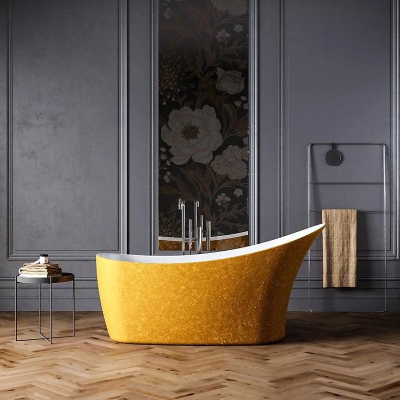 Charlotte Edwards Portobello Freestanding Bath Acrylic Sparkling Gold