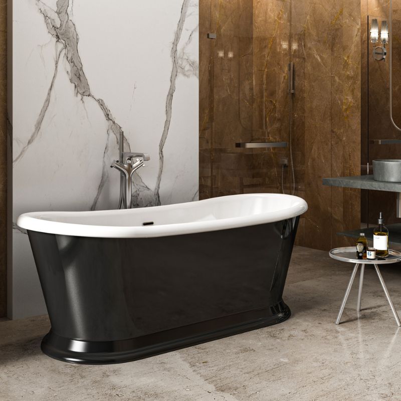 Charlotte Edwards ROSEMARY Freestanding Bath Acrylic Gloss Black 1710 