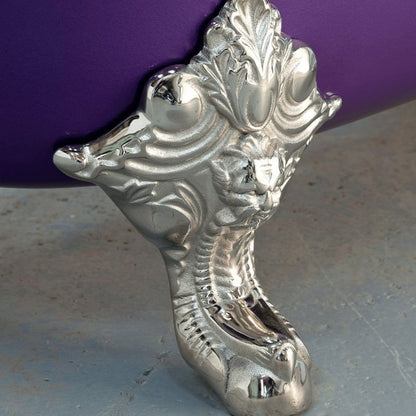 Chrome claw foot for Arroll The MILAN Cast Iron Freestanding Roll Top Bath 1800mm in purple