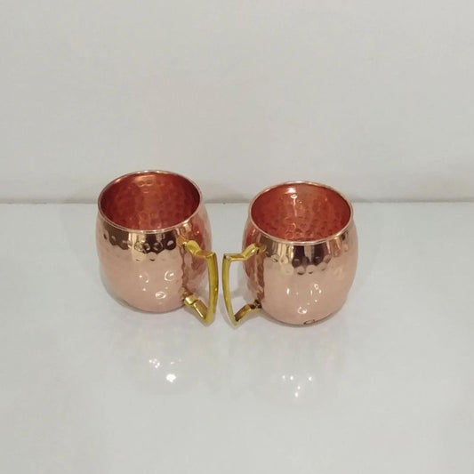 Copper Moscow Mule Mugs Hammered (Set of Two)