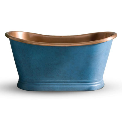 Coppersmith Creations Copper Bathtub Verdigris Blue Patina Exterior & Antique Finish Interior 1700