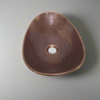 Coppersmith Creations Hammered Antique Copper Boat Basin side view