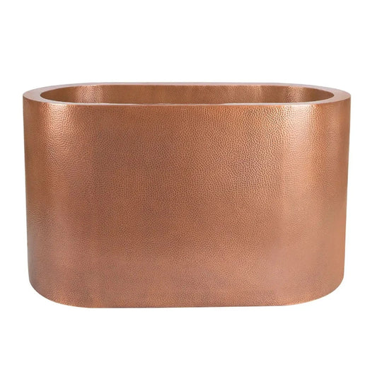 Coppersmith Creations Japanese Soaking Tub Double Wall Hammered Antique Copper Bathtub front view