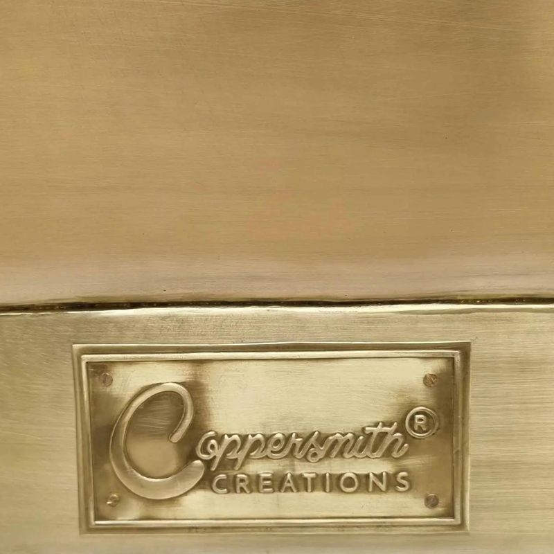 Coppersmith Creations Slanting Base Brass Bathtub Brushed Full Brass Finish 1680mm close beading base plate