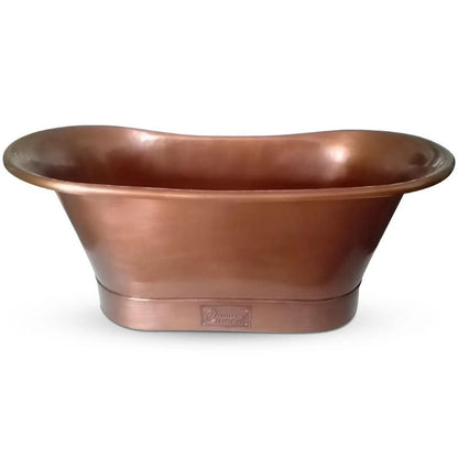 Coppersmith Creations Straight Base Copper Bathtub Antique Copper Interior & Exterior 1700mm front view