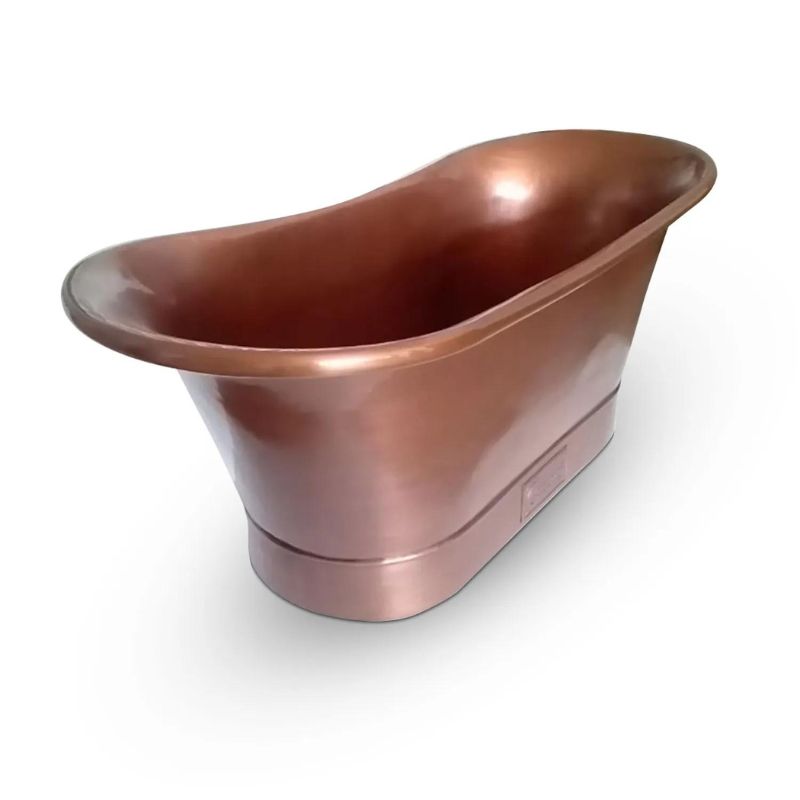 Coppersmith Creations Straight Base Copper Bathtub Antique Copper Interior & Exterior 1700mm side view