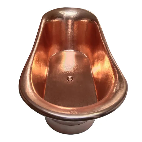 Coppersmith Creations Straight Base Copper Bathtub Hammered Full Copper 1700mm side op view