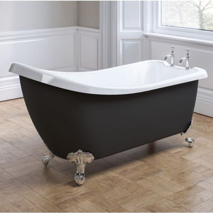 Royce Morgan CHATSWORTH Freestanding Bath Acrylic White Black 1530 1680 - Bathroom Passion