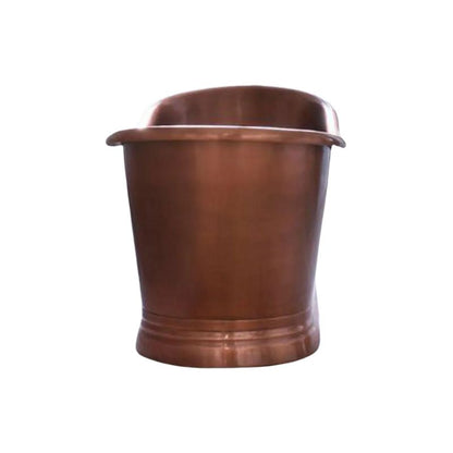 Slanted Cascading Base Copper Bathtub Full Antique Finish side view