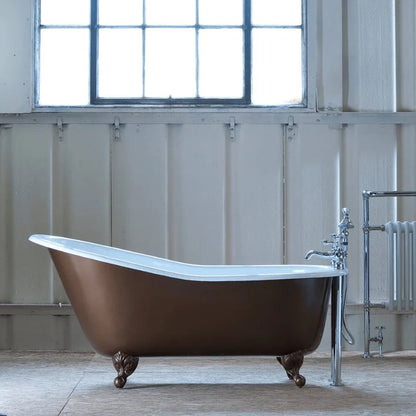 Arroll The Bordeaux Cast Iron Freestanding Roll Top Bath 1560mm/1700mm painted in brown