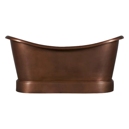 Coppersmith Creations Smooth Double Slipper Copper Bathtub 1680mm / 1830mm side view