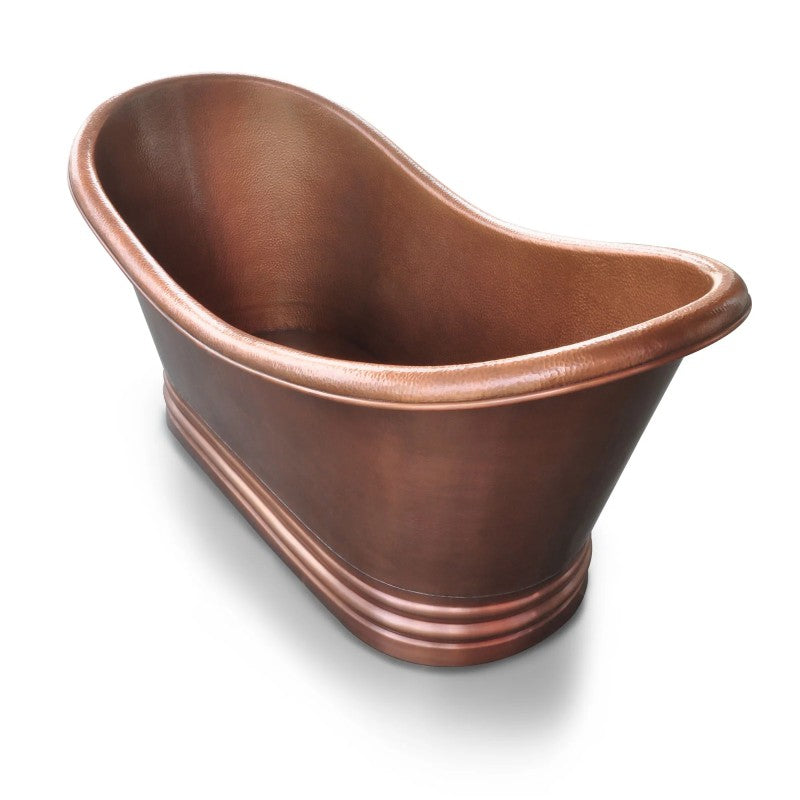 Coppersmith Creations Hammered Antique Finish Copper Freestanding Tub 1680mm/1830mm long top view