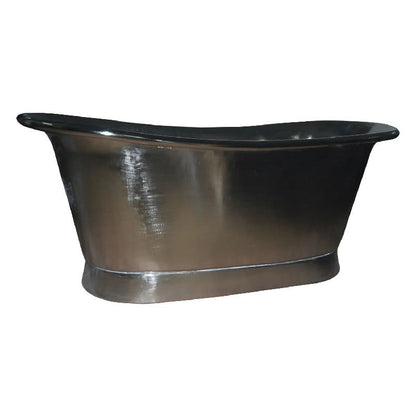 Coppersmith Creations Straight Base Copper Bathtub Full Nickel Finish 1700mm side view