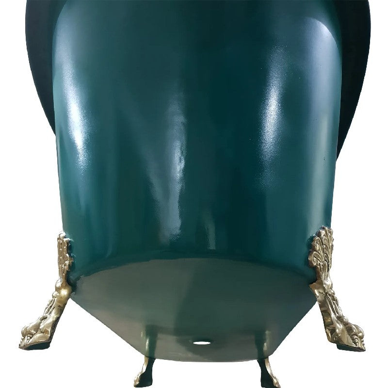 Coppersmith Creations Clawfoot Copper Bathtub RAL 6004 Blue-Green Exterior 1830mm view from underneath 