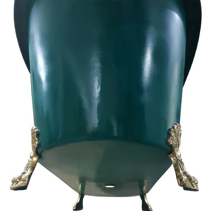 Coppersmith Creations Clawfoot Copper Bathtub RAL 6004 Blue-Green Exterior 1830mm view from underneath 