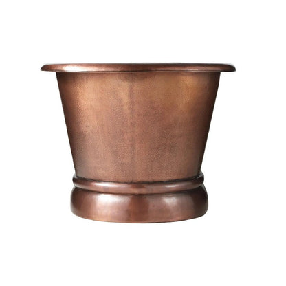 Coppersmith Creations Hammered Antique Finish Pedestal Copper Bath 1550/1680/1830mm side view