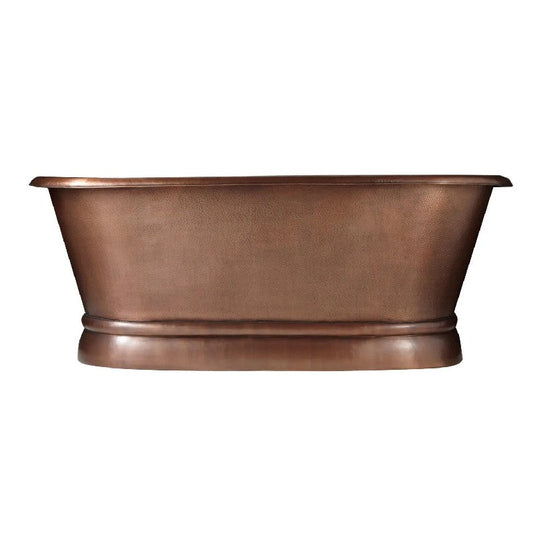 Coppersmith Creations Hammered Antique Finish Pedestal Copper Bath 1550/1680/1830mm front view