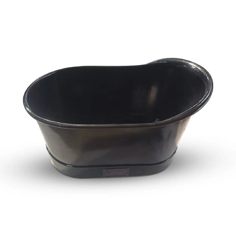 Coppersmith Creations Hammered Copper Bathtub Black Interior & Exterior Finish 1200mm front top view