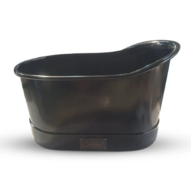 Coppersmith Creations Hammered Copper Bathtub Black Interior & Exterior Finish 1200mm vront view