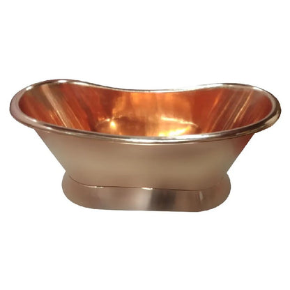 Coppersmith Creations Slanting Base Copper Bathtub Full Shining Copper Finish 1680mm in white background