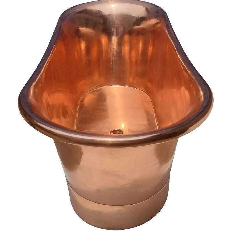 Coppersmith Creations Straight Base Copper Bathtub Full Polish Copper Finish 1700mm top view