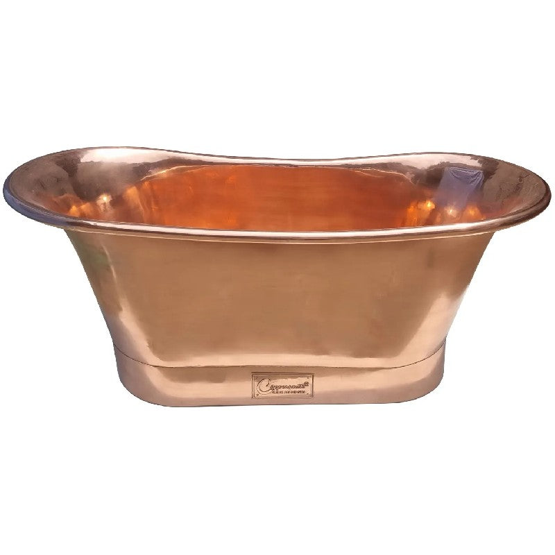 Coppersmith Creations Straight Base Copper Bathtub Full Polish Copper Finish 1700mm