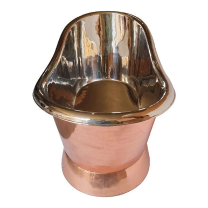 Coppersmith Creations Slanting Base Copper Bathtub Nickel Inside & Polish Copper Outside 1680mm side top view