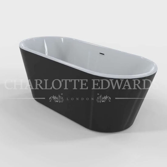 Charlotte Edwards Grosvenor Freestanding Double Ended Acrylic Bath Gloss Black