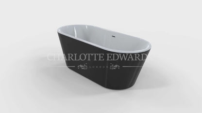 Charlotte Edwards Grosvenor Freestanding Double Ended Acrylic Bath Gloss Black